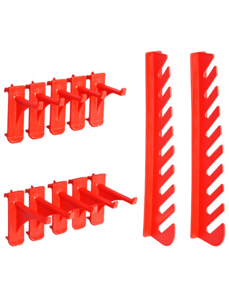 Kit Contenitori 29 pz con Pannelli a Parete Rosso e Nero