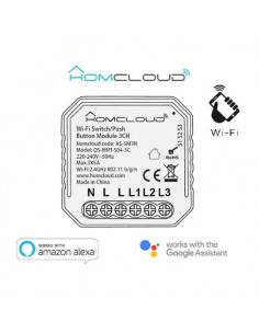 Homcloud Modulo PuIsante/Interruttore 3CH Wi-Fi da incasso