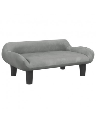 Divano per Bambini Grigio Chiaro 70x40x24 cm in Velluto