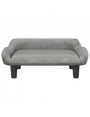 Divano per Bambini Grigio Chiaro 70x40x24 cm in Velluto