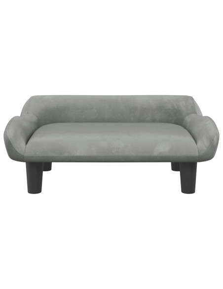 Divano per Bambini Grigio Chiaro 70x40x24 cm in Velluto