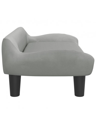 Divano per Bambini Grigio Chiaro 70x40x24 cm in Velluto