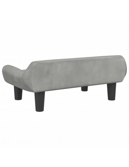 Divano per Bambini Grigio Chiaro 70x40x24 cm in Velluto