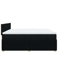 Giroletto a Molle con Materasso Nero 200x200 cm in Tessuto 2