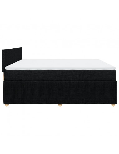 Giroletto a Molle con Materasso Nero 200x200 cm in Tessuto