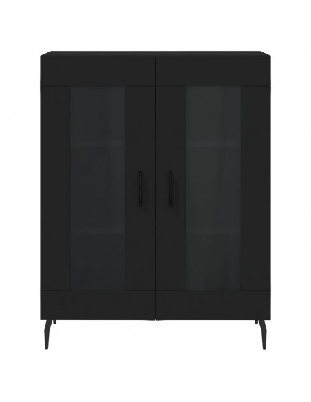 Credenza Nera 69,5x34x180 cm in Legno Multistrato