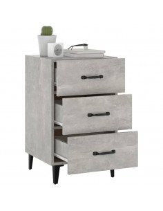 Comodino Grigio Cemento 40x40x66 cm in Legno Multistrato