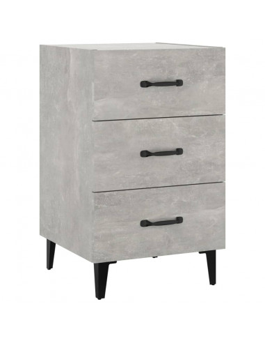 Comodino Grigio Cemento 40x40x66 cm in Legno Multistrato