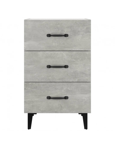 Comodino Grigio Cemento 40x40x66 cm in Legno Multistrato