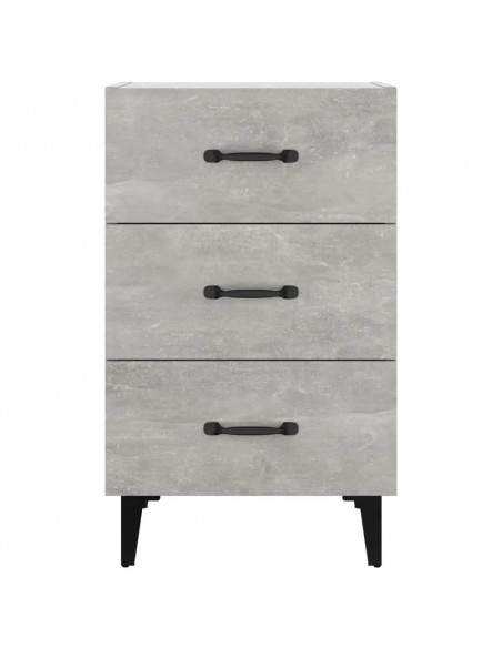 Comodino Grigio Cemento 40x40x66 cm in Legno Multistrato