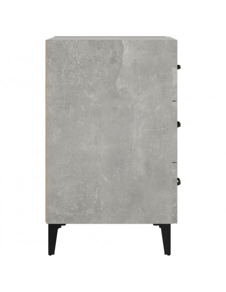 Comodino Grigio Cemento 40x40x66 cm in Legno Multistrato