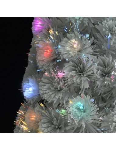Albero Natale Preilluminato Bianco 210 cm in Fibra Ottica