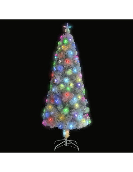 Albero Natale Preilluminato Bianco 210 cm in Fibra Ottica