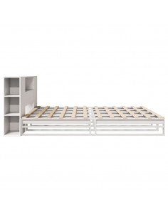 Letto Libreria senza Materasso Bianco 180x200 cm Legno Massello 2