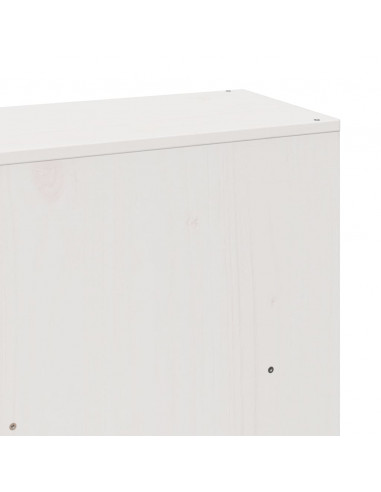 Letto Libreria senza Materasso Bianco 180x200 cm Legno Massello