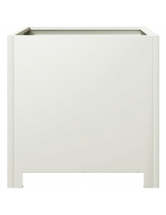 Fioriere da Giardino 2 pz Bianche 40x40x40 cm in Acciaio 2