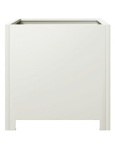 Fioriere da Giardino 2 pz Bianche 40x40x40 cm in Acciaio