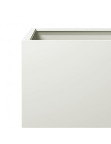 Fioriere da Giardino 2 pz Bianche 40x40x40 cm in Acciaio