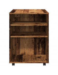 Armadietto con Ruote Legno Antico 60x53x72cm in Truciolato