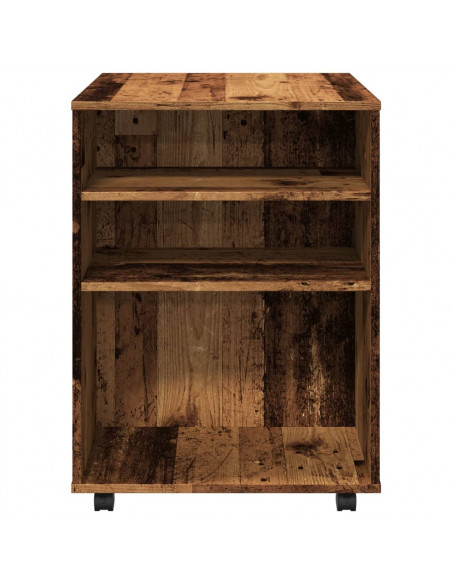 Armadietto con Ruote Legno Antico 60x53x72cm in Truciolato
