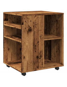 Armadietto con Ruote Legno Antico 60x53x72cm in Truciolato 2