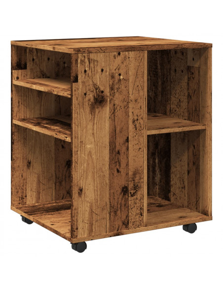 Armadietto con Ruote Legno Antico 60x53x72cm in Truciolato