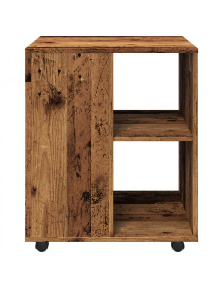 Armadietto con Ruote Legno Antico 60x53x72cm in Truciolato