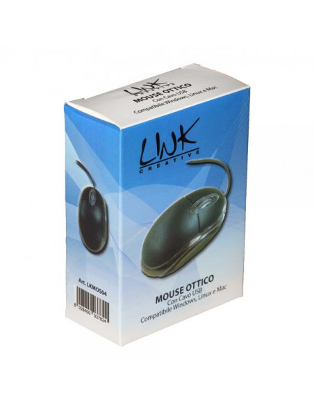 Link Accessori LKMOS04 mouse Mano destra USB tipo A Ottico