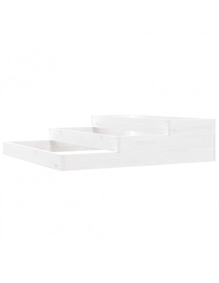 Fioriera Bianca 107x107x27 cm in Legno Massello di Pino