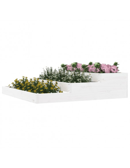 Fioriera Bianca 107x107x27 cm in Legno Massello di Pino