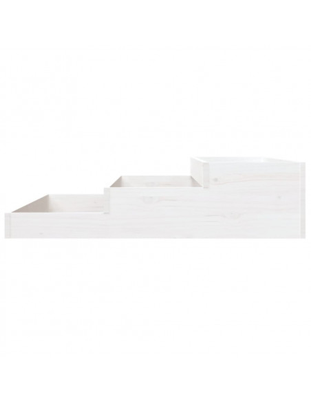 Fioriera Bianca 107x107x27 cm in Legno Massello di Pino