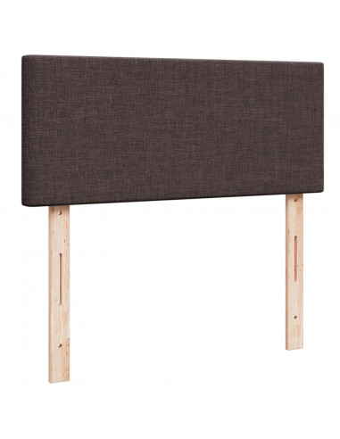 Giroletto a Molle con Materasso Marrone Scuro 120x190cm Tessuto