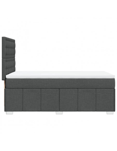 Giroletto a Molle con Materasso Grigio Scuro 100x200 cm Tessuto