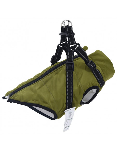 Cappotto Cani Imbracatura Impermeabile Riflettente Verde M