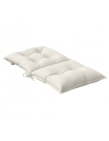 Cuscini Sedia Schiena Bassa 2 pz Crema Mélange 100x50x7 Tessuto