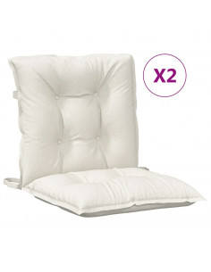 Cuscini Sedia Schiena Bassa 2 pz Crema Mélange 100x50x7 Tessuto 2