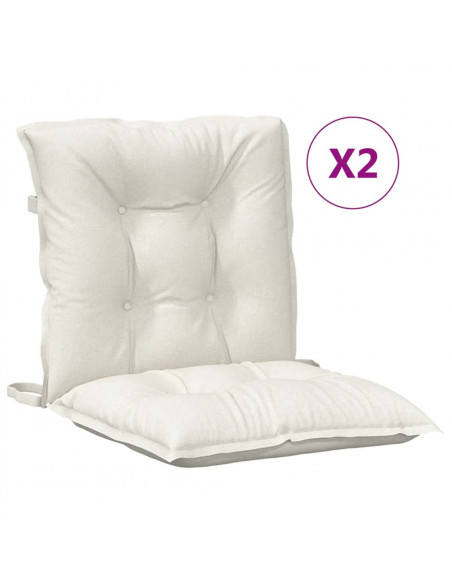 Cuscini Sedia Schiena Bassa 2 pz Crema Mélange 100x50x7 Tessuto