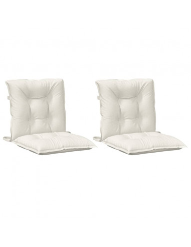 Cuscini Sedia Schiena Bassa 2 pz Crema Mélange 100x50x7 Tessuto