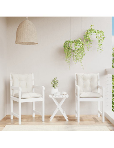 Cuscini Sedia Schiena Bassa 2 pz Crema Mélange 100x50x7 Tessuto