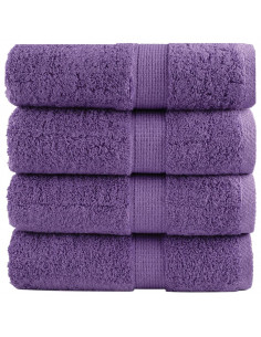 Asciugamani Premium 4 pz Viola 30x30 cm 600 g/m² 100% Cotone 2