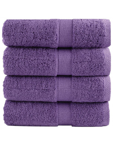Asciugamani Premium 4 pz Viola 30x30 cm 600 g/m² 100% Cotone