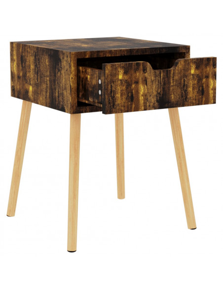 Comodini 2 pz Rovere Fumo 40x40x56 cm in Legno Multistrato