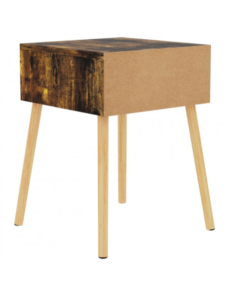Comodini 2 pz Rovere Fumo 40x40x56 cm in Legno Multistrato