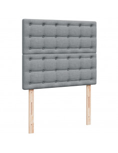 Giroletto a Molle con Materasso Grigio Chiaro 120x190cm Tessuto 2