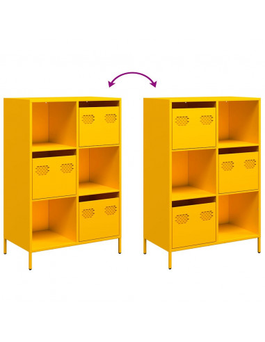 Credenza Giallo Senape 68x39x103,5 cm in Acciaio