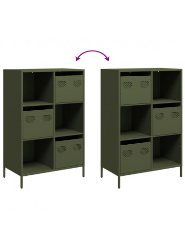 Credenza Verde Oliva 68x39x103,5 cm in Acciaio