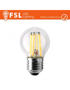 LUCE NATURALE - 4000K LAMPADA FILAMENTO SFERA - 4W 4000K E27