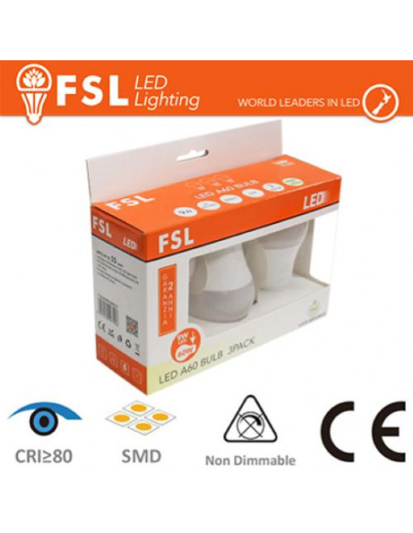 LUCE NATURALE - 4000K LAMPADA GOCCIA: CONFEZIONE PROMO 3PACK - 9W 4000K