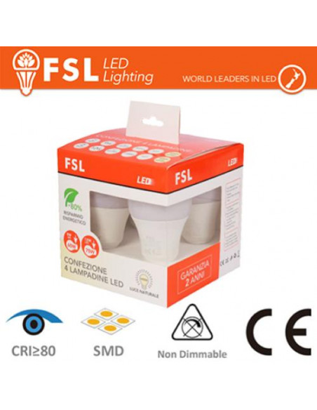 LUCE CALDA - 3000K LAMPADA GOCCIA: CONFEZIONE PROMO 4PACK MIX 2X9W+2X12W 3000K