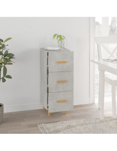 Credenza Grigio Cemento 34,5x34x90 cm in Legno Multistrato